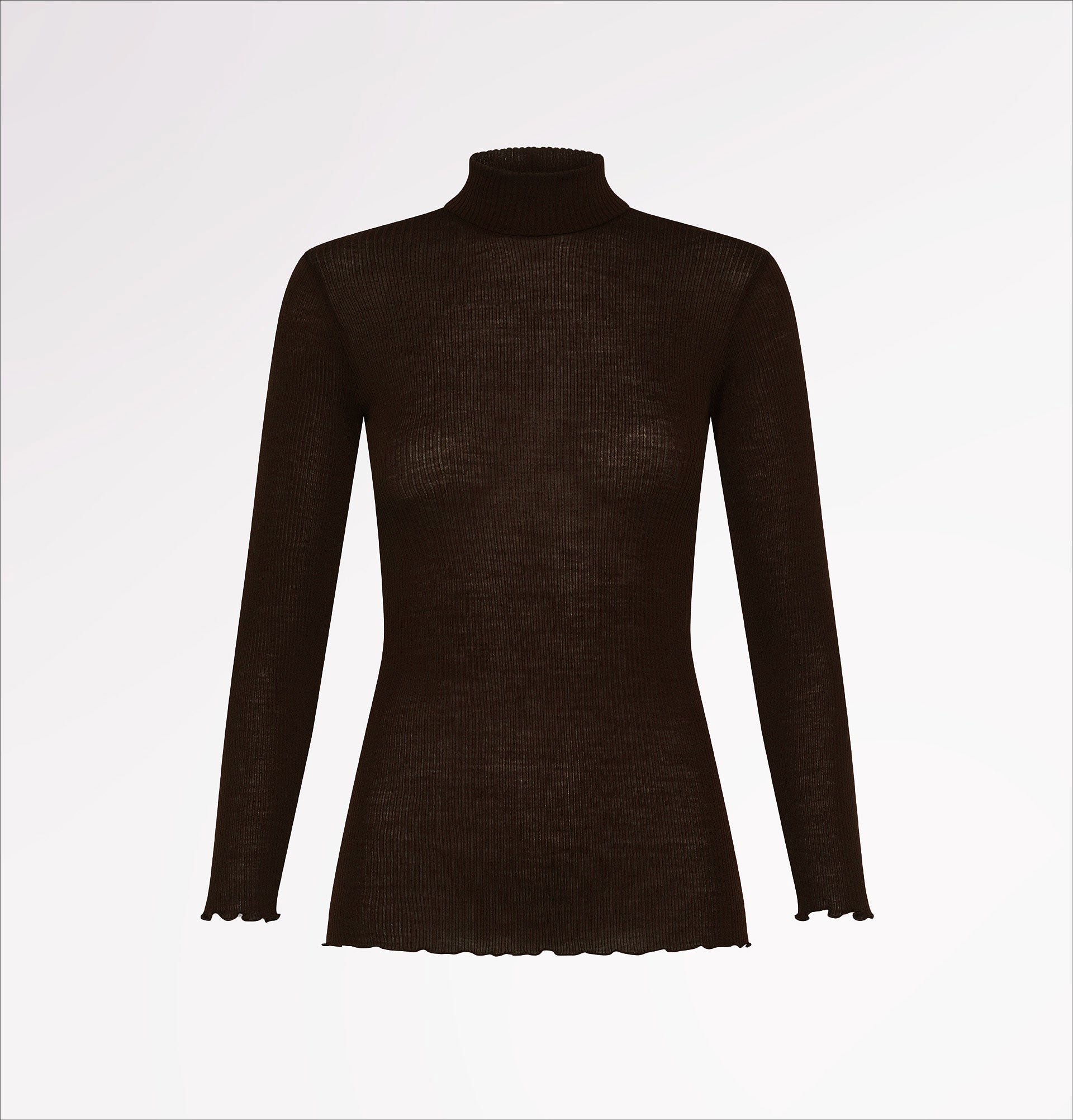 Long-sleeved wool turtleneck