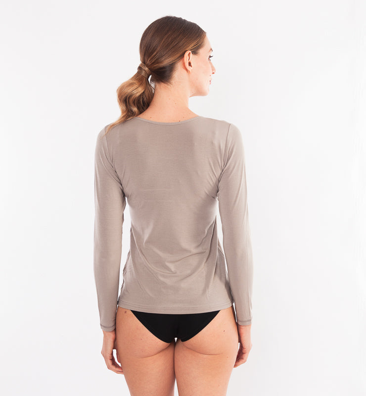 Maglia girocollo in TENCEL™ a maniche lunghe