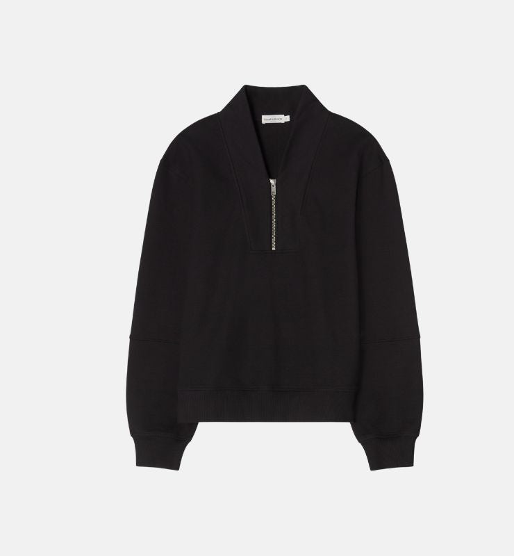 Felpa collo alto in Cotone Biologico con Half Zip