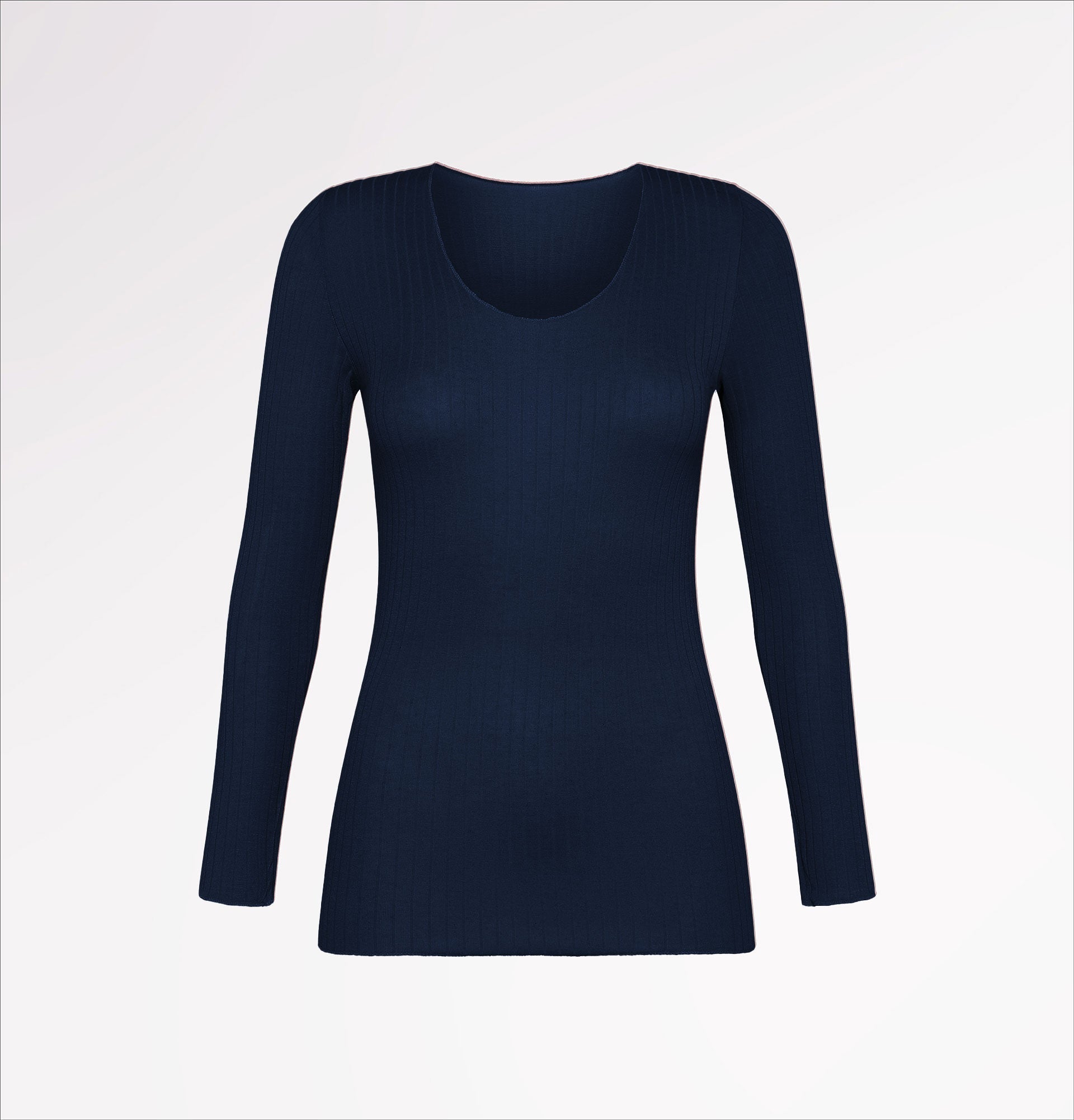 Maglia girocollo in TENCEL™ cashmere costina a manica lunga - CASAGIN