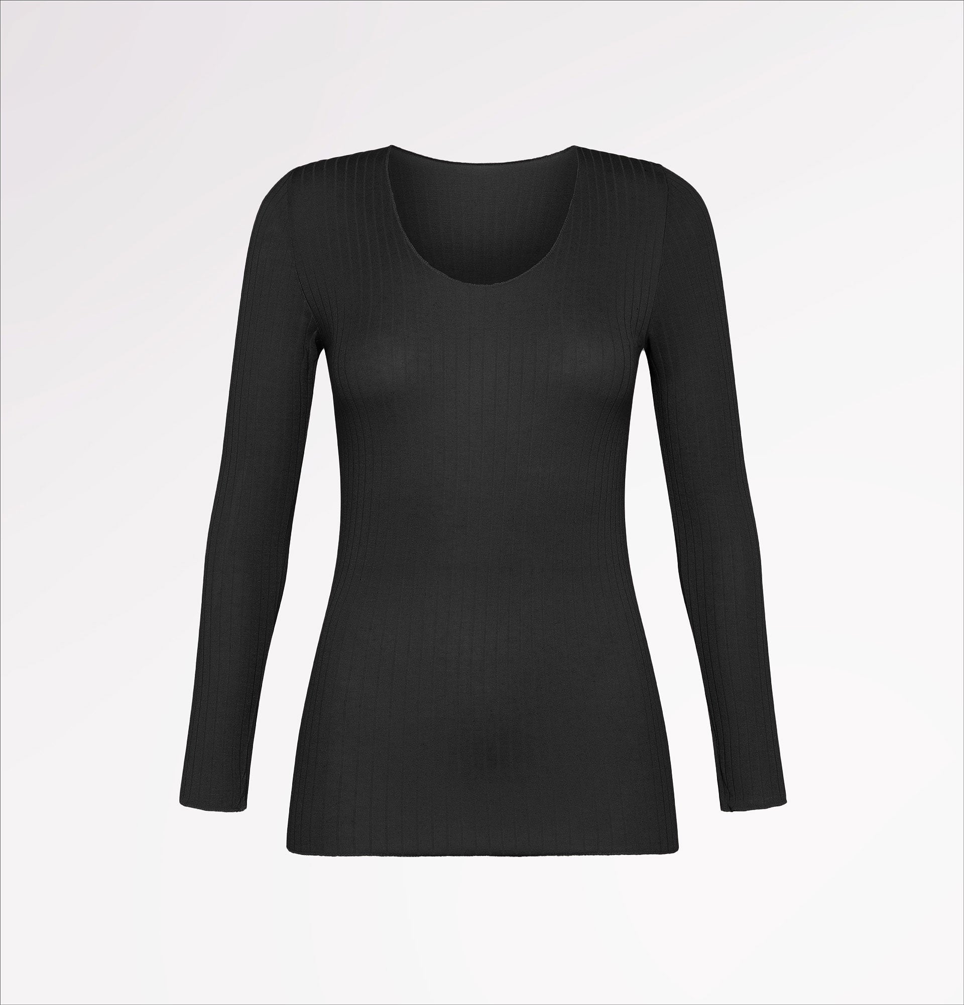 Maglia girocollo in TENCEL™ cashmere costina a manica lunga - CASAGIN