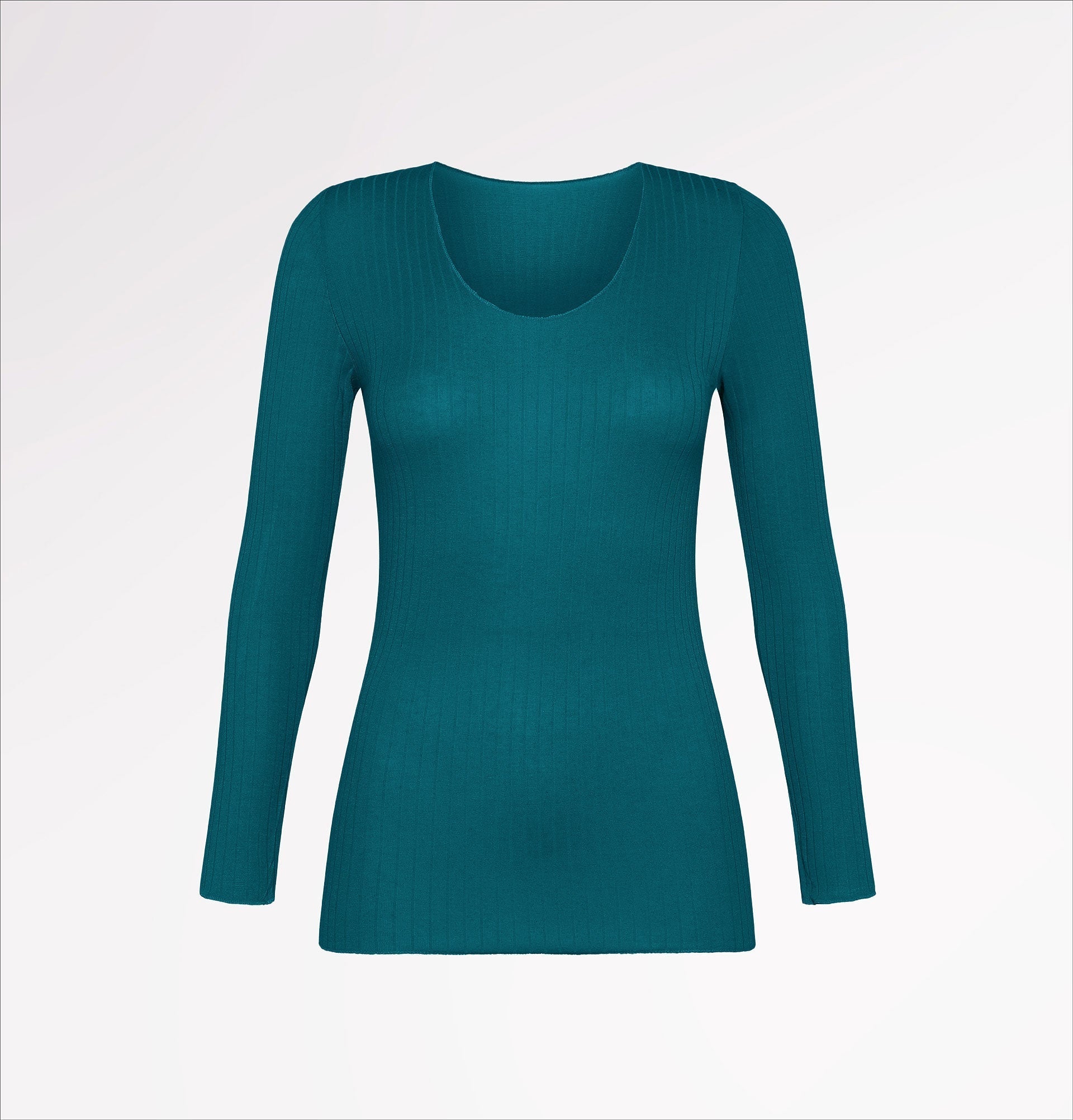 Maglia girocollo in TENCEL™ cashmere costina a manica lunga - CASAGIN