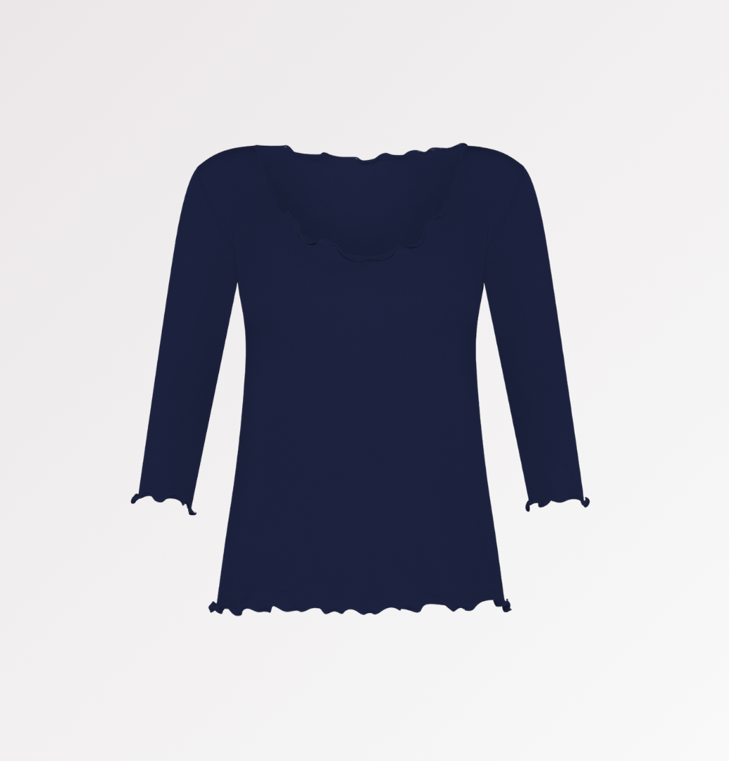 Maglia girocollo in TENCEL™ seta maniche a tre quarti - CASAGIN