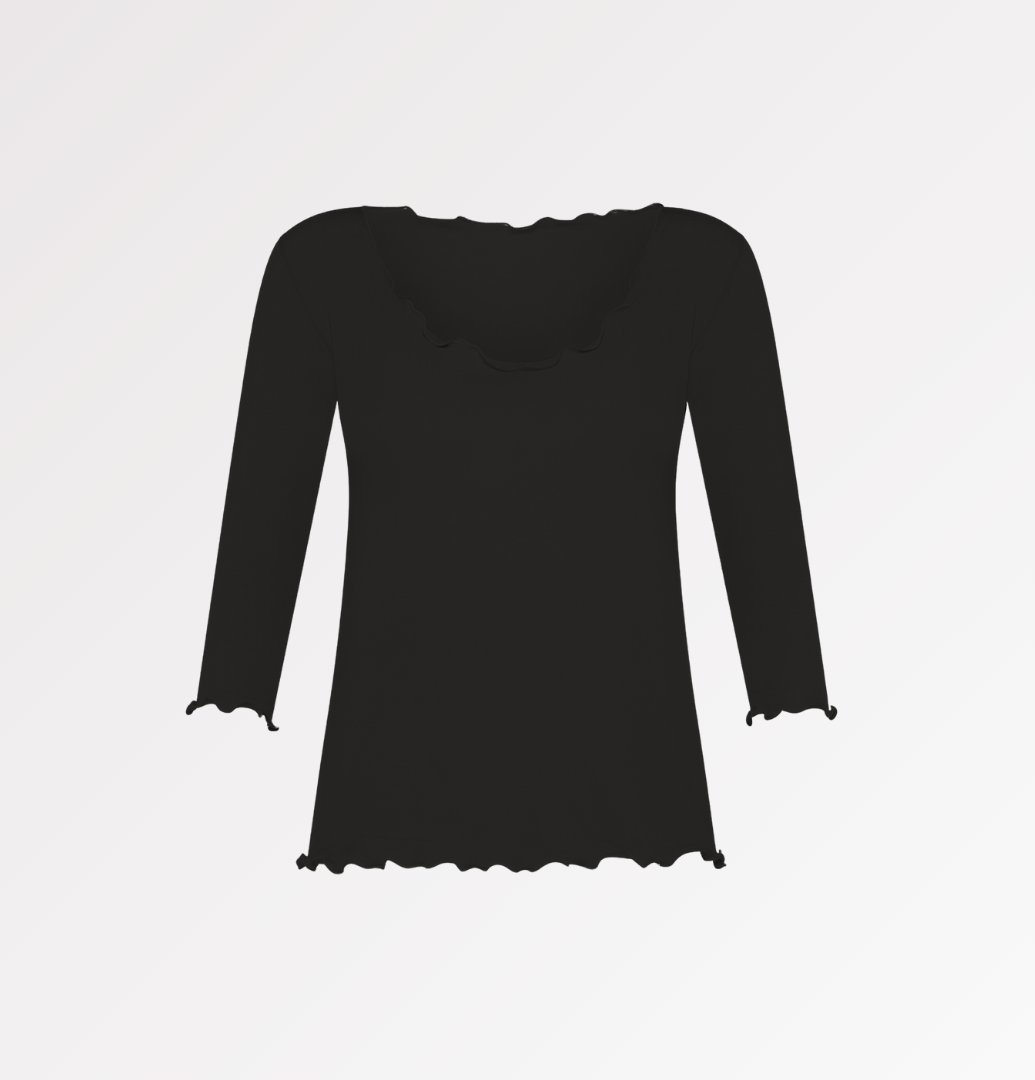 Maglia girocollo in TENCEL™ seta maniche a tre quarti - CASAGIN